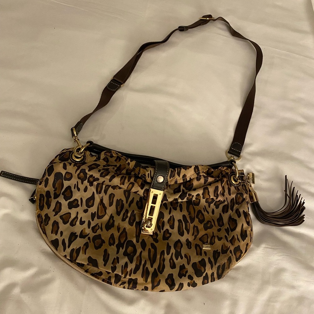 La bagagerie leopard print bag